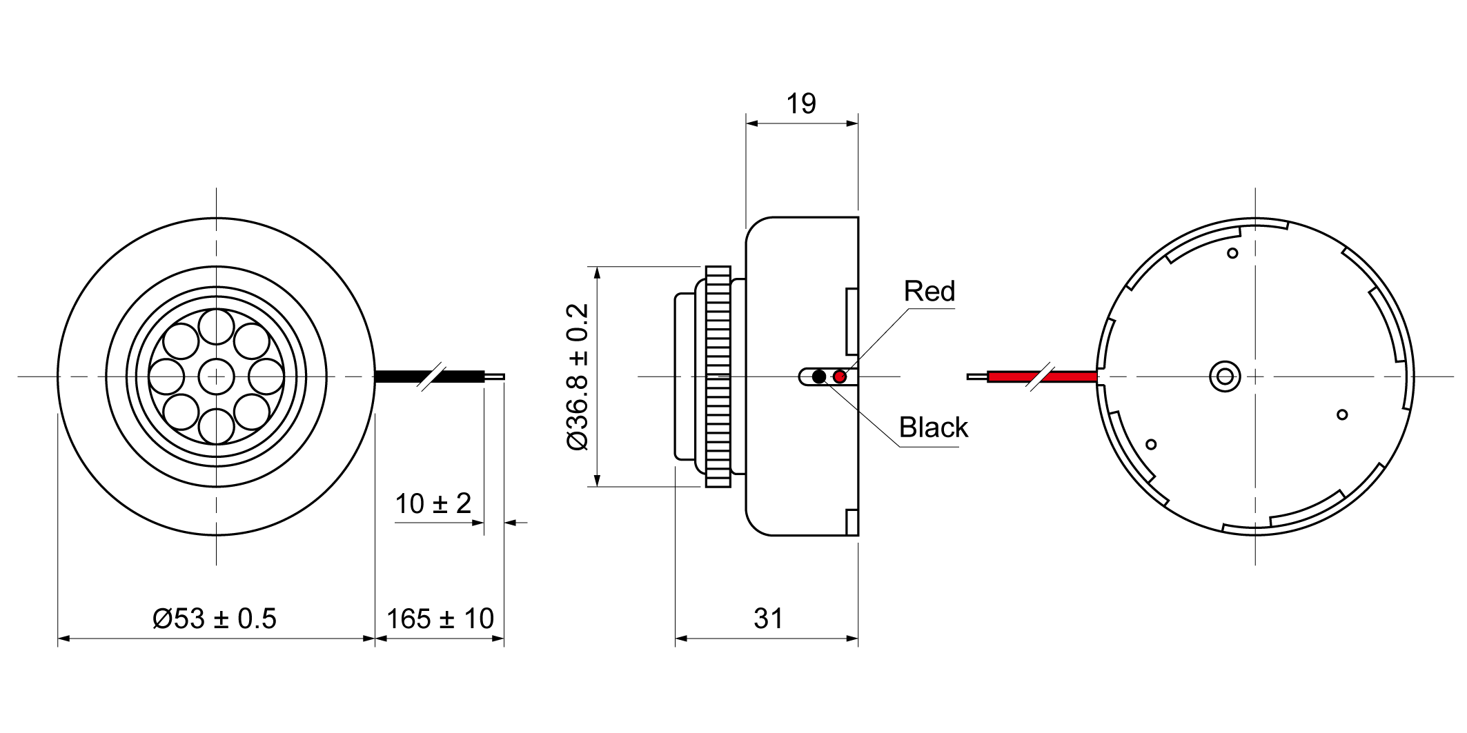 XPB5331-28S6W Mechanical Drawing